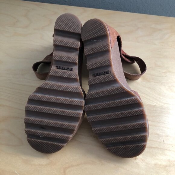 Sorel Joanie II Nubuck Leather Ankle Strap Wedge Sandals - Picture 10 of 11